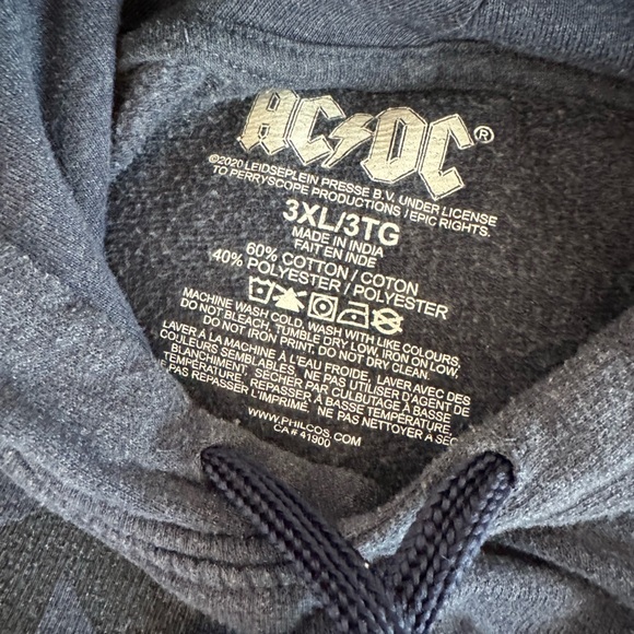 AC/DC Band Sweater Hoodie Blue Size 3X Oversized - Picture 2 of 4
